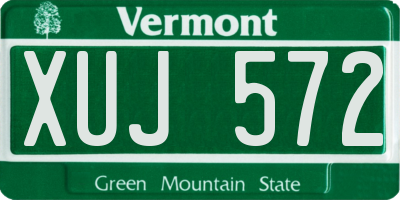 VT license plate XUJ572