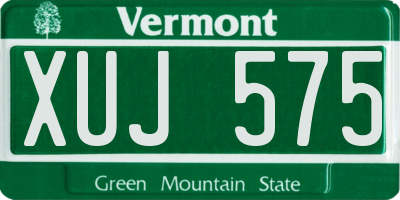 VT license plate XUJ575