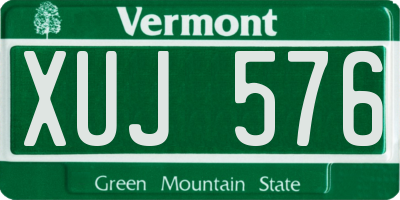 VT license plate XUJ576