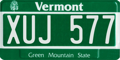 VT license plate XUJ577
