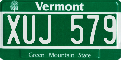 VT license plate XUJ579