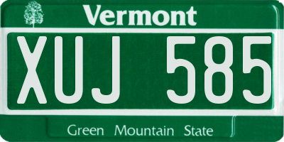 VT license plate XUJ585