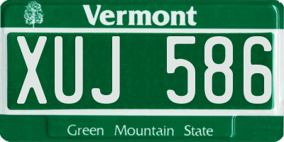 VT license plate XUJ586