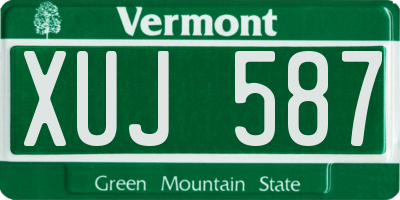 VT license plate XUJ587