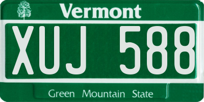 VT license plate XUJ588
