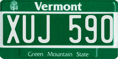 VT license plate XUJ590
