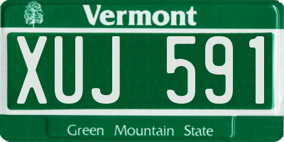 VT license plate XUJ591