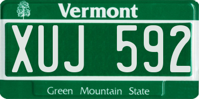 VT license plate XUJ592