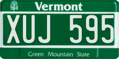 VT license plate XUJ595