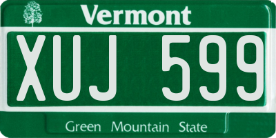 VT license plate XUJ599