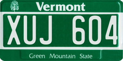 VT license plate XUJ604
