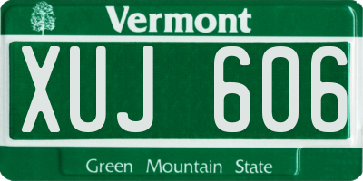 VT license plate XUJ606