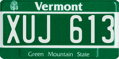 VT license plate XUJ613