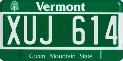 VT license plate XUJ614