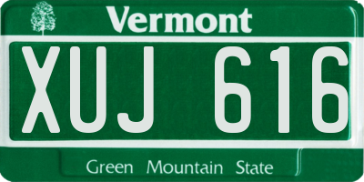 VT license plate XUJ616