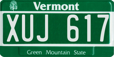 VT license plate XUJ617