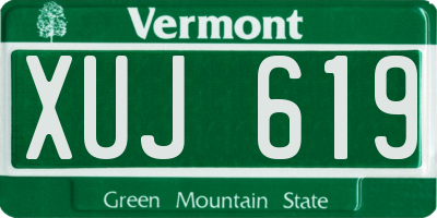 VT license plate XUJ619