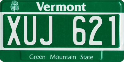 VT license plate XUJ621