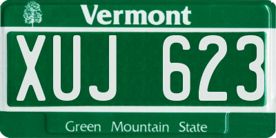 VT license plate XUJ623