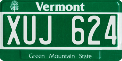 VT license plate XUJ624