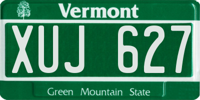 VT license plate XUJ627