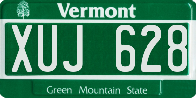 VT license plate XUJ628