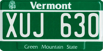 VT license plate XUJ630