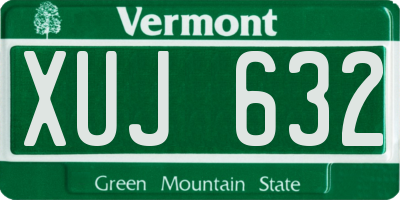 VT license plate XUJ632