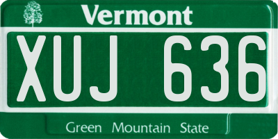 VT license plate XUJ636