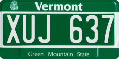 VT license plate XUJ637