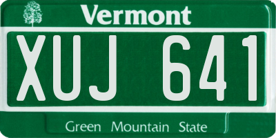 VT license plate XUJ641
