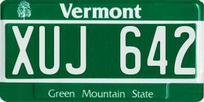 VT license plate XUJ642