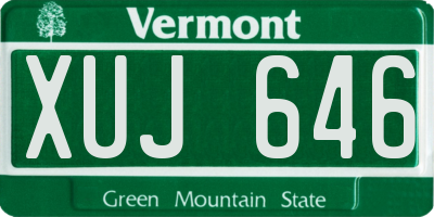 VT license plate XUJ646