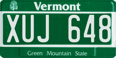 VT license plate XUJ648