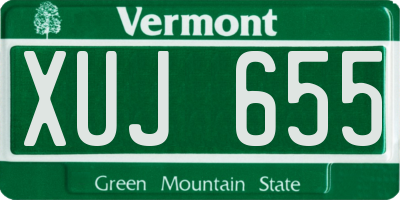 VT license plate XUJ655