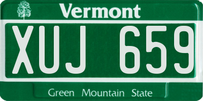 VT license plate XUJ659