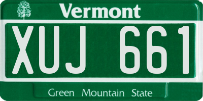 VT license plate XUJ661