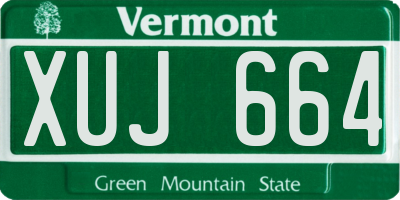 VT license plate XUJ664