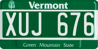 VT license plate XUJ676