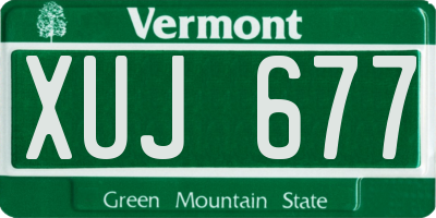 VT license plate XUJ677