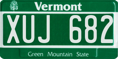 VT license plate XUJ682