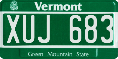VT license plate XUJ683