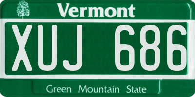 VT license plate XUJ686