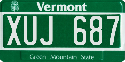 VT license plate XUJ687