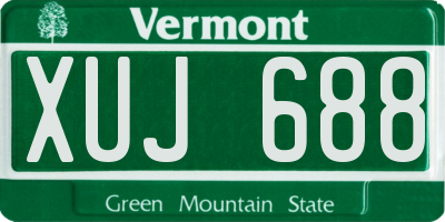 VT license plate XUJ688