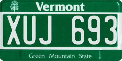 VT license plate XUJ693