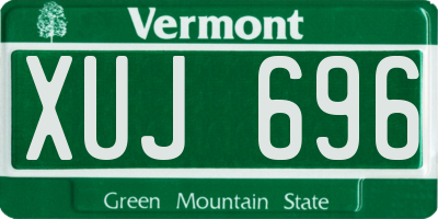 VT license plate XUJ696