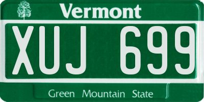 VT license plate XUJ699