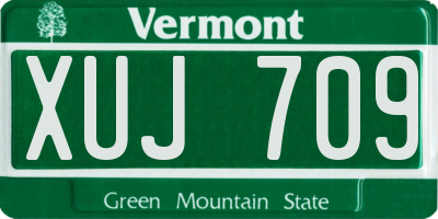 VT license plate XUJ709