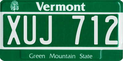 VT license plate XUJ712